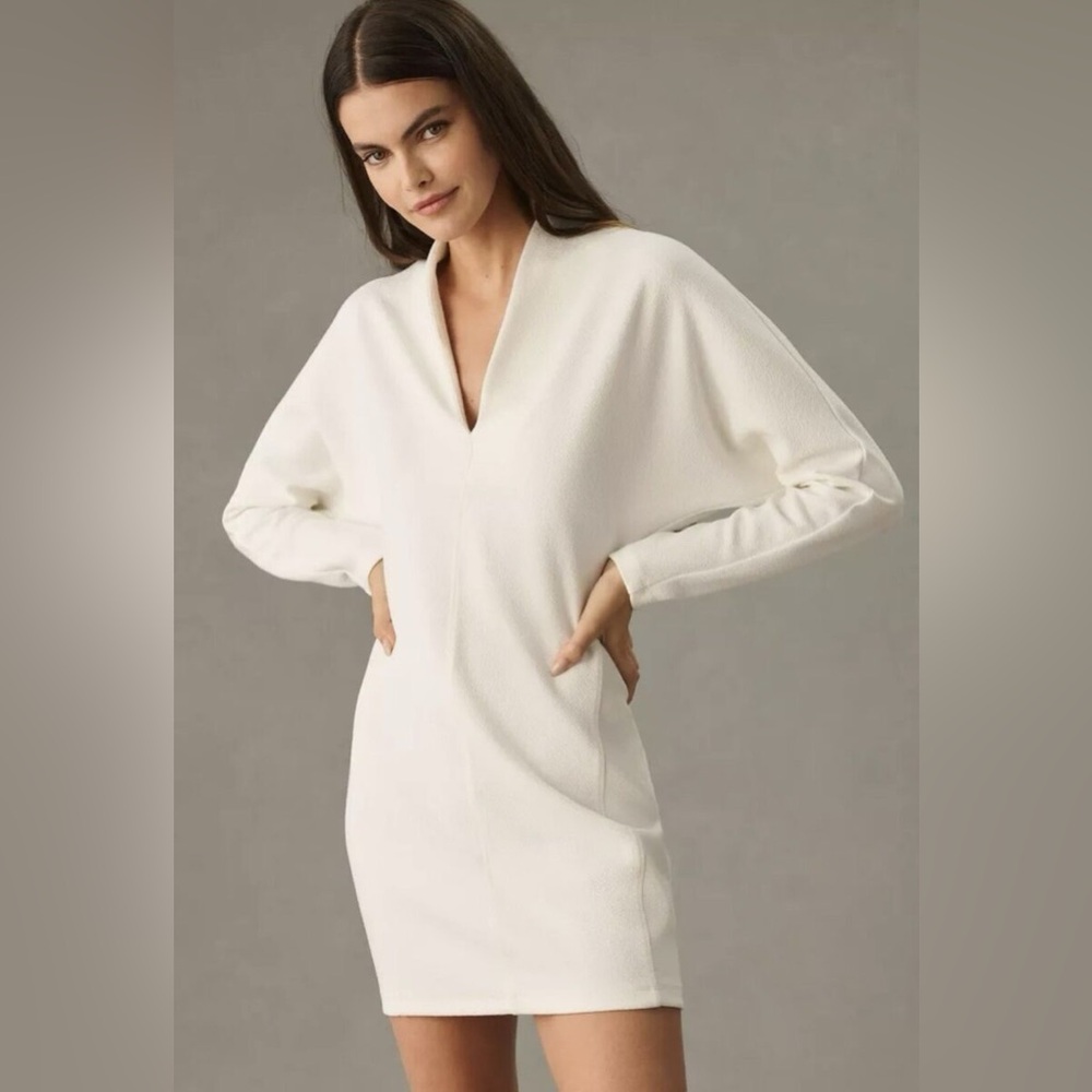 NWT Anthropologie Daily Practice White Long Sleeve Dress